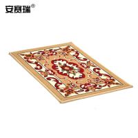 安赛瑞 进门地垫 入户地垫厨房浴室防滑脚垫 50*80cm 卫生间门口吸水防尘地垫 驼色(单位:块)