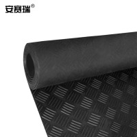 安赛瑞 5KV高压绝缘地垫(1×1m)配电房绝缘板橡胶垫防滑垫胶皮地垫黑色五杠