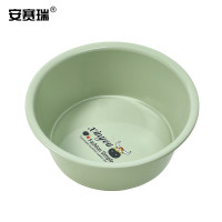 安赛瑞 塑料水盆 加厚清洗盆 工厂食堂车间圆形洗脸盆 小号 绿色 710815