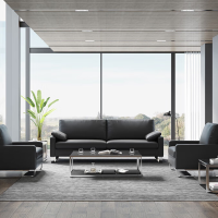 仓迪 東業家具(DONGYEFURNITURE)办公室沙发现代商务接待会客洽谈办公沙发三人位200*85*85