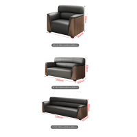 仓迪 嘉航办公沙发办公家具会客洽谈沙发3+1+1人位(西皮)+长茶几SF-020