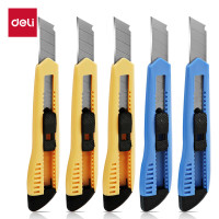 得力 P02003-05大号耐用美工刀 手动锁定功能裁纸刀/小刀 5把装