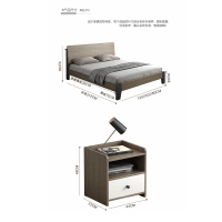 仓迪 奈高北欧实木床简约卧室双人床公寓民宿出租房单人床1.5米含20cm床垫