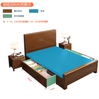 仓迪 中伟(ZHONGWEI)实木床单位宿舍床公寓床木质床经济型租房床1.8米高箱款