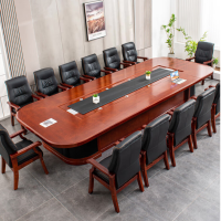 仓迪 海艾珈会议桌长桌椭圆形油漆木质贴皮会议桌公司洽谈接待大型会议桌6米