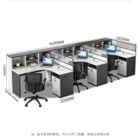 仓迪 苏美特职员桌工位屏风隔断卡位电脑桌办公家具财务办公桌椅 F型三人位