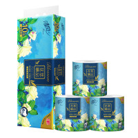 清风 花萃卷纸家庭装4层200克10卷