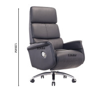 仓迪 有棱有角 电脑椅老板椅可躺人体工学椅办公椅牛皮A-8045