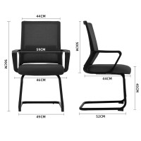 仓迪 法果办公椅舒适久坐电脑椅家用会议室弓形职员椅学生靠背座椅旋转椅子 716 白框黑网