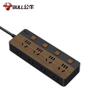 公牛(BULL)GN-R1443 新国标木纹插座 插线板 插排 8位分控1.8米