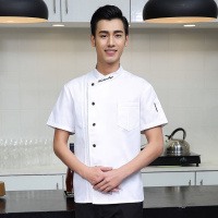 益美洁 饭店后厨房厨师工作服短袖夏装 白(厨师帽+口罩)