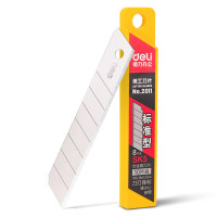得力(deli)2011美工刀片 大号加厚合金钢美工刀片 办公用品10片/盒 10盒