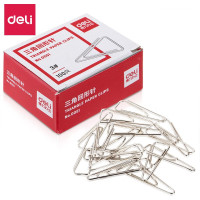 得力(deli)0051回形针3#镀镍三角回形针 29mm金属曲别针 100枚/盒 10盒装