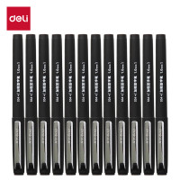 得力 (deli)1.0mm加粗中性笔水笔签字笔 办公用品 黑色12支/盒S34