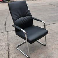 鸿业盛大HY-1036 办公椅固定扶手黑色办公椅会议椅现代简约靠背弓形电脑办公椅颜色可定制
