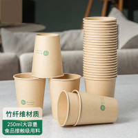得力(deli)19208 250ml竹纤维一次性杯子 水杯/纸杯 100只装