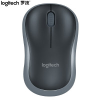 罗技(Logitech)M186 鼠标 无线鼠标 办公鼠标 对称鼠标 黑色灰边 带无线2.4G接收器