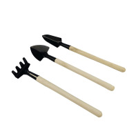 安赛瑞(SAFEWARE)盆栽迷你园林工具三件套 铁+木头黑 30x7.5cm YX