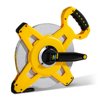 得力(deli)DL98100B 架式皮卷尺三倍速塑壳(黄)100mx14.5mm