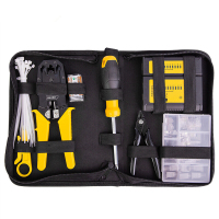 得力(deli)网线钳布包套装(黄)8件套DL380008