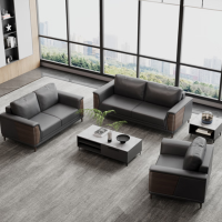 仓迪广澜现代商务高端大气办公沙发酒店老板办公室会客接待区沙发茶几组合
