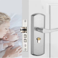 好汉不锈钢卧室办公室门锁家用型室内门锁 2-1 整套衬板125mm*舌距60mm*中心距50mm