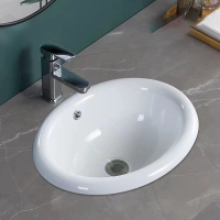 狼之吻陶瓷台上盆台面盆洗手盆台上脸盆卫生间面盆洗漱池20寸台上盆水龙头+下水软管