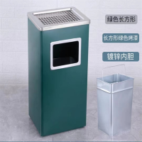 孟士丽天62*31绿色色不锈钢长方形垃圾桶酒店环卫大厅办公大楼立式带内胆桶(单位:个)