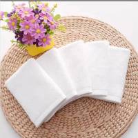 家佳恒美 纯白棉质厚款小方巾抹布酒店办公室商用擦手巾方型抹布30*30cm(单位:条)