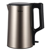美的(Midea)MK-PJ17A01电热水壶 家用1.7L烧水壶 双钢防烫防干烧 热水壶 304不锈钢 电水壶