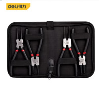 得力(deli) DL104407日式卡簧钳 7寸四件套铬钒钢