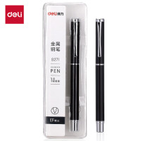 得力(deli)EF暗尖优调矫姿钢笔 正姿笔 签字笔金属学生练字墨水笔 黑色 生日礼物 元旦新年小礼物S271