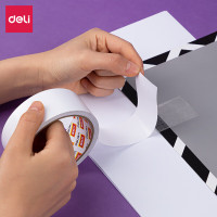 得力(deli)30415棉纸双面胶带 海报固定双面胶带 高粘白色36mmx10yx80um 8卷
