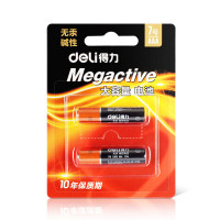 得力(deli)18504碱性电池7号电池 办公用品 2粒/卡 40粒装