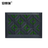 安赛瑞 室外镂空除尘地垫 EVA拼接除尘地垫 拼接式刮泥防滑脚垫三刷灰底两绿中灰 75×105×2.5cm 23365