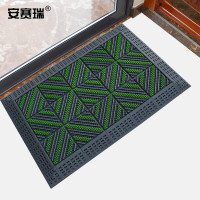 安赛瑞 室外镂空除尘地垫 EVA拼接除尘地垫 拼接式刮泥防滑脚垫三刷绿刷灰底 75×150×2.5cm 23396