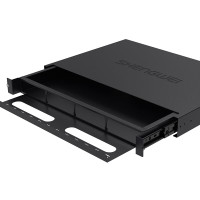 胜为96芯1U高密配线箱 熔接/抽拉型标准19英寸机架抽拉式1.5mm冷轧板 黑色喷塑 细砂面MDF-201U高密配线箱