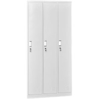 東業家具(DONGYEFURNITURE)更衣柜宿舍柜储物柜铁皮柜存包柜加厚三门更衣柜1850*1150*420mm