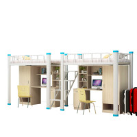 東業家具(DONGYEFURNITURE)上床下柜员工宿舍板式床 双人楼梯款