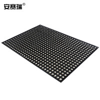 安赛瑞 橡胶地垫 漏孔橡胶垫 61×91cm 仓库车间走廊厨房橡胶防滑地垫 黑色26783