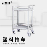 安赛瑞塑料手推车 ABS仪器小推车 工具车 中号二层无抽屉 2C00031