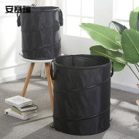 安赛瑞 户外折叠垃圾桶 牛津布便携车载自驾户外垃圾桶 带架子款 中号黑色 7F00153
