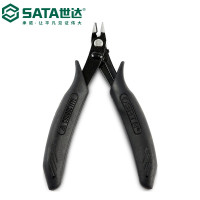 世达(SATA)电工用防静电附安全挡片手柄多功能斜口钳尖嘴钳平口钳弯嘴钳剥线钳子斜口钳75103(5英寸)