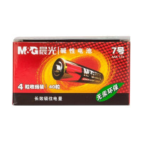 晨光(M&G)ARC92559 7号碱性儿童玩具/血压血糖仪/挂钟/遥控器空调键盘鼠标电池 (4粒/卡)[10卡/组]