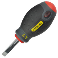 史丹利(STANLEY)螺丝刀一字起子三色柄螺丝批改锥强磁短型-5.5x30mm 65-400-14