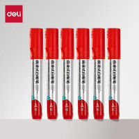 得力(deli) 粗头直液式可擦白板笔 办公教学会议白板笔 办公用品 红色 S520红