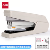 得力(deli) 平钉省力型订书机/订书器 单指按压平钉包角 灰色0433(不含钉)