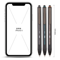 得力(deli))全新按动直液笔0.5mm子弹头中性笔 可换芯直液笔 商务办公学生水笔走珠笔 黑色3支/盒SF666-B