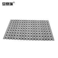 安赛瑞 浴室防滑垫 卫生间隔水洗澡垫 40×63cm 淋浴房吸盘地垫 深灰色 710493