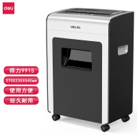 得力(deli)9915碎纸机 资料文件通用碎纸机 单次10张21L容量 370x235x545mm黑